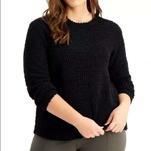 STYLE & CO. Black Teddy Bear Sweater - Picture 1 of 8